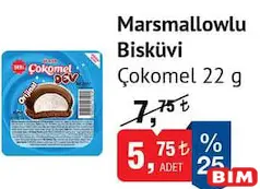 ÜLKER ÇOKOMEL MARSHMALLOWLU BİSKÜVİ 22 G fiyat ve kampanya bilgisi